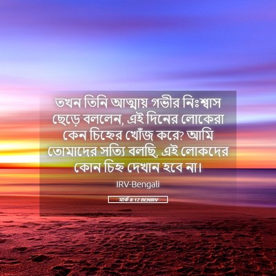 Picture 05 - মার্ক 8:12 BENIRV - তখন তিনি আত্মায় - Bible Verse Picture