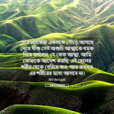 Picture 05 - মার্ক 9:25 BENIRV - পরে লোকেরা - Bible Verse Picture