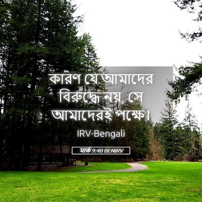 Picture 05 - মার্ক 9:40 BENIRV - কারণ যে আমাদের - Bible Verse Picture