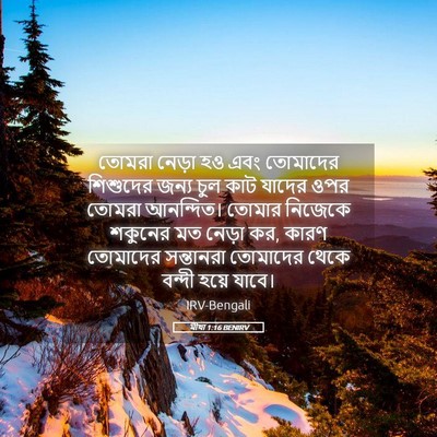Picture 05 - মীখা 1:16 BENIRV - তোমরা নেড়া হও এবং - Bible Verse Picture