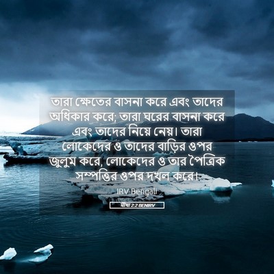 Picture 05 - মীখা 2:2 BENIRV - তারা ক্ষেতের - Bible Verse Picture