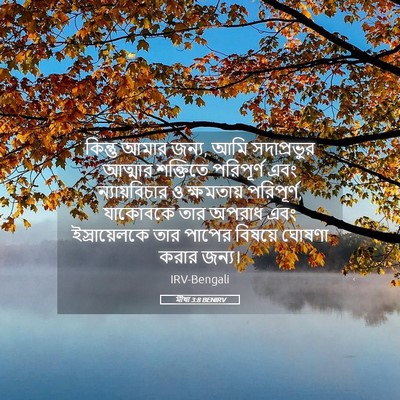 Picture 05 - মীখা 3:8 BENIRV - কিন্তু আমার জন্য, - Bible Verse Picture