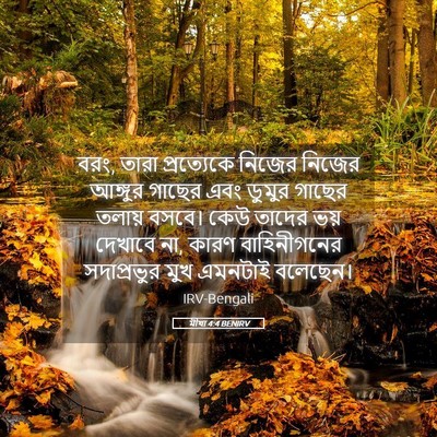 Picture 05 - মীখা 4:4 BENIRV - বরং, তারা - Bible Verse Picture