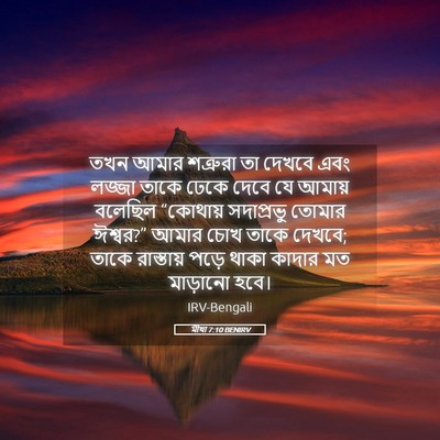 Picture 05 - মীখা 7:10 BENIRV - তখন আমার শত্রুরা - Bible Verse Picture