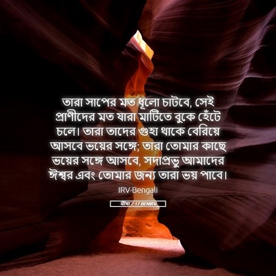 Picture 05 - মীখা 7:17 BENIRV - তারা সাপের মত ধূলো - Bible Verse Picture