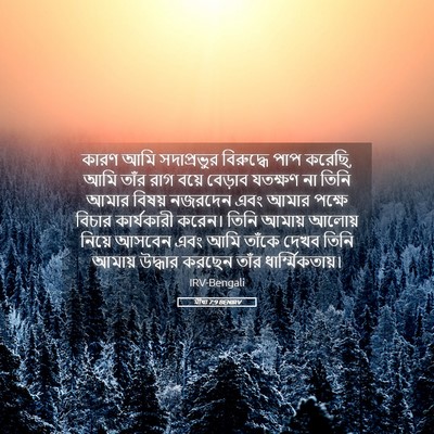 Picture 05 - মীখা 7:9 BENIRV - কারণ আমি - Bible Verse Picture