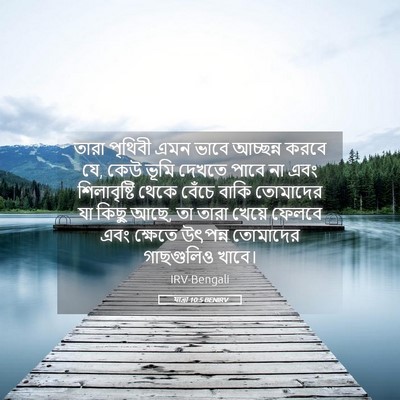Picture 05 - যাত্ৰা 10:5 BENIRV - তারা পৃথিবী এমন - Bible Verse Picture