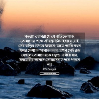 Picture 05 - যাত্ৰা 12:13 BENIRV - সুতরাং তোমরা যে যে - Bible Verse Picture