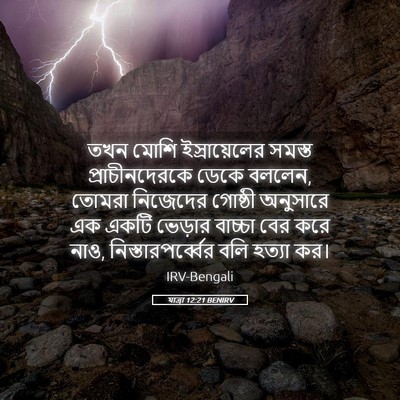 Picture 05 - যাত্ৰা 12:21 BENIRV - তখন মোশি - Bible Verse Picture