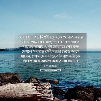Picture 05 - যাত্ৰা 12:23 BENIRV - কারণ সদাপ্রভু - Bible Verse Picture