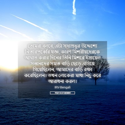 Picture 05 - যাত্ৰা 12:27 BENIRV - তোমরা বলবে, এটা - Bible Verse Picture