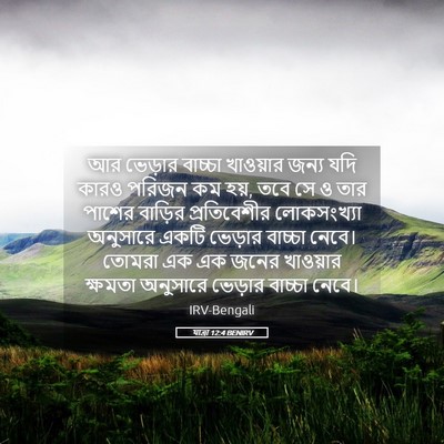 Picture 05 - যাত্ৰা 12:4 BENIRV - আর ভেড়ার বাচ্চা - Bible Verse Picture