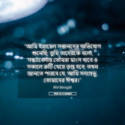 Picture 05 - যাত্ৰা 16:12 BENIRV - “আমি ইস্রায়েল - Bible Verse Picture