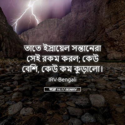 Picture 05 - যাত্ৰা 16:17 BENIRV - তাতে ইস্রায়েল - Bible Verse Picture