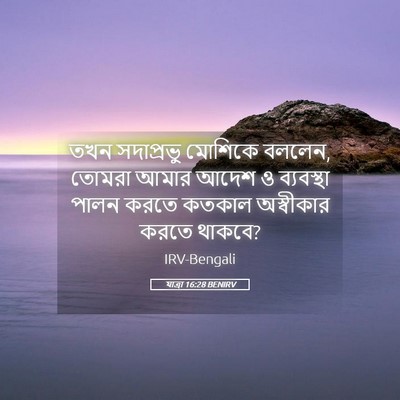 Picture 05 - যাত্ৰা 16:28 BENIRV - তখন সদাপ্রভু - Bible Verse Picture