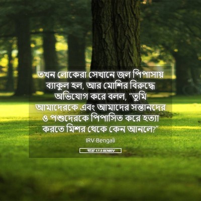 Picture 05 - যাত্ৰা 17:3 BENIRV - তখন লোকেরা সেখানে - Bible Verse Picture