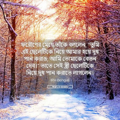 Picture 05 - যাত্ৰা 2:9 BENIRV - ফরৌণের মেয়ে - Bible Verse Picture