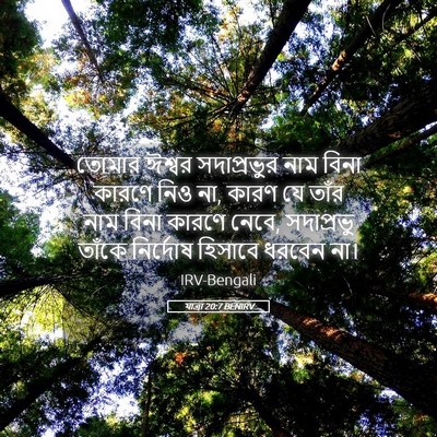 Picture 05 - যাত্ৰা 20:7 BENIRV - তোমার ঈশ্বর - Bible Verse Picture