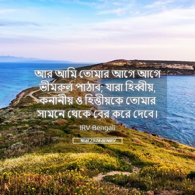 Picture 05 - যাত্ৰা 23:28 BENIRV - আর আমি তোমার আগে - Bible Verse Picture
