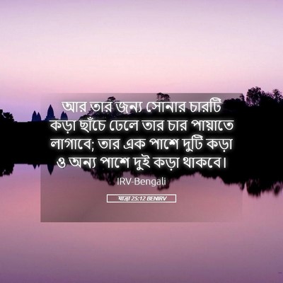 Picture 05 - যাত্ৰা 25:12 BENIRV - আর তার জন্য সোনার - Bible Verse Picture