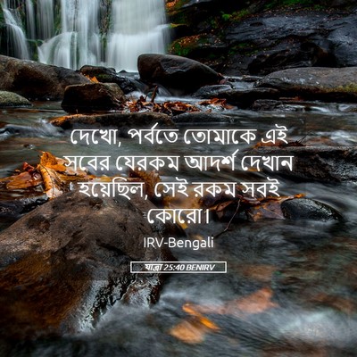 Picture 05 - যাত্ৰা 25:40 BENIRV - দেখো, পর্বতে - Bible Verse Picture