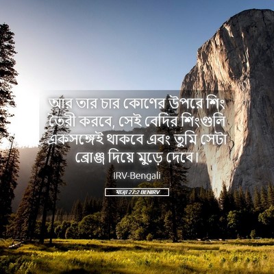 Picture 05 - যাত্ৰা 27:2 BENIRV - আর তার চার কোণের - Bible Verse Picture