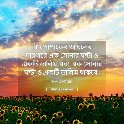 Picture 05 - যাত্ৰা 28:34 BENIRV - ঐ পোশাকের আঁচলের - Bible Verse Picture