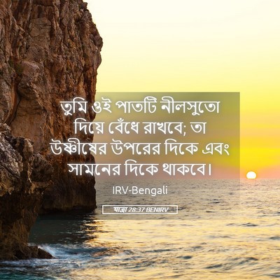 Picture 05 - যাত্ৰা 28:37 BENIRV - তুমি ওই পাতটি - Bible Verse Picture