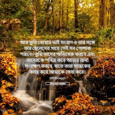 Picture 05 - যাত্ৰা 28:41 BENIRV - আর তুমি তোমার ভাই - Bible Verse Picture