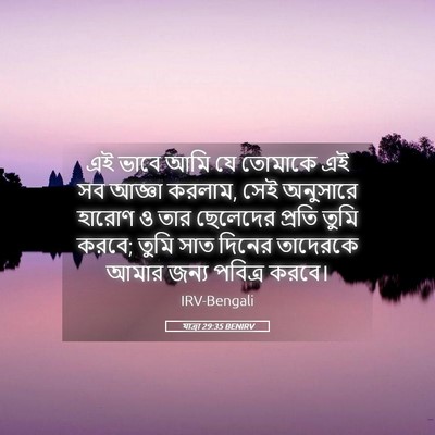 Picture 05 - যাত্ৰা 29:35 BENIRV - এই ভাবে আমি যে - Bible Verse Picture