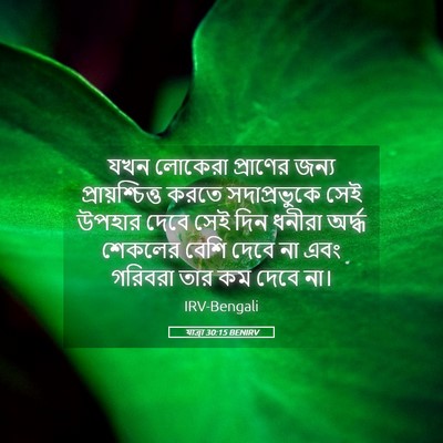 Picture 05 - যাত্ৰা 30:15 BENIRV - যখন লোকেরা - Bible Verse Picture