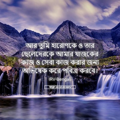 Picture 05 - যাত্ৰা 30:30 BENIRV - আর তুমি হারোণকে ও - Bible Verse Picture