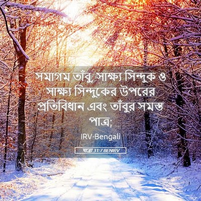 Picture 05 - যাত্ৰা 31:7 BENIRV - সমাগম তাঁবু, - Bible Verse Picture