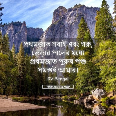 Picture 05 - যাত্ৰা 34:19 BENIRV - প্রথমজাত সবাই এবং - Bible Verse Picture