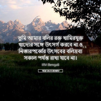 Picture 05 - যাত্ৰা 34:25 BENIRV - তুমি আমার বলির - Bible Verse Picture