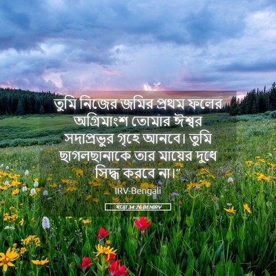 Picture 05 - যাত্ৰা 34:26 BENIRV - তুমি নিজের জমির - Bible Verse Picture