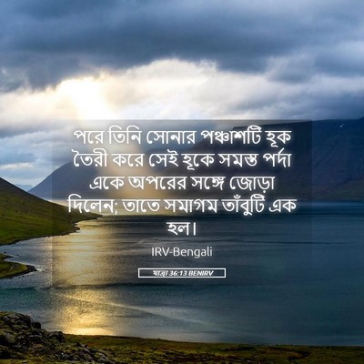 Picture 05 - যাত্ৰা 36:13 BENIRV - পরে তিনি সোনার - Bible Verse Picture