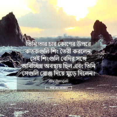 Picture 05 - যাত্ৰা 38:2 BENIRV - তিনি তার চার কোণের - Bible Verse Picture