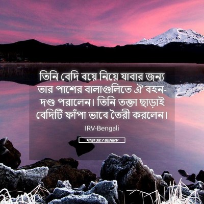 Picture 05 - যাত্ৰা 38:7 BENIRV - তিনি বেদি বয়ে - Bible Verse Picture