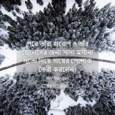 Picture 05 - যাত্ৰা 39:27 BENIRV - পরে তাঁরা হারোণ ও - Bible Verse Picture