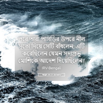Picture 05 - যাত্ৰা 39:31 BENIRV - পরে তারা পাগড়ির - Bible Verse Picture