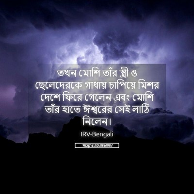 Picture 05 - যাত্ৰা 4:20 BENIRV - তখন মোশি তাঁর - Bible Verse Picture