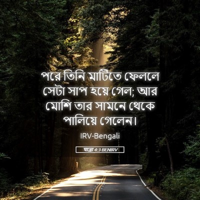 Picture 05 - যাত্ৰা 4:3 BENIRV - পরে তিনি মাটিতে - Bible Verse Picture