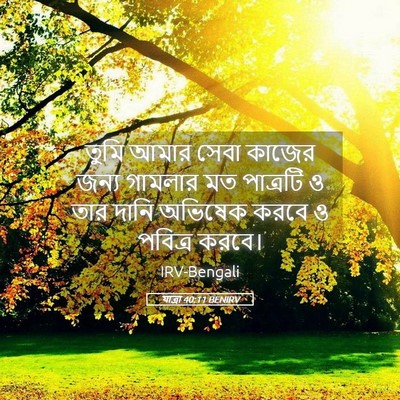Picture 05 - যাত্ৰা 40:11 BENIRV - তুমি আমার সেবা - Bible Verse Picture