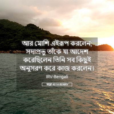 Picture 05 - যাত্ৰা 40:16 BENIRV - আর মোশি এইরূপ - Bible Verse Picture