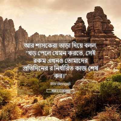 Picture 05 - যাত্ৰা 5:13 BENIRV - আর শাসকেরা তাড়া - Bible Verse Picture