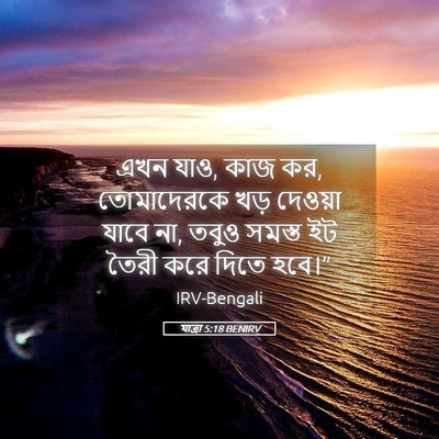 Picture 05 - যাত্ৰা 5:18 BENIRV - এখন যাও, কাজ কর, - Bible Verse Picture