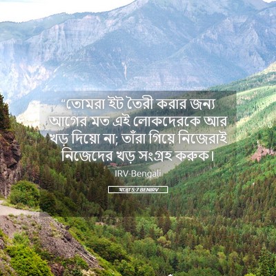 Picture 05 - যাত্ৰা 5:7 BENIRV - “তোমরা ইট তৈরী - Bible Verse Picture
