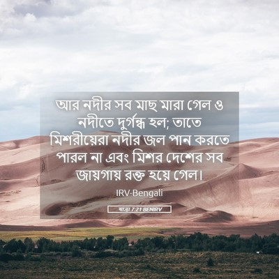 Picture 05 - যাত্ৰা 7:21 BENIRV - আর নদীর সব মাছ মারা - Bible Verse Picture