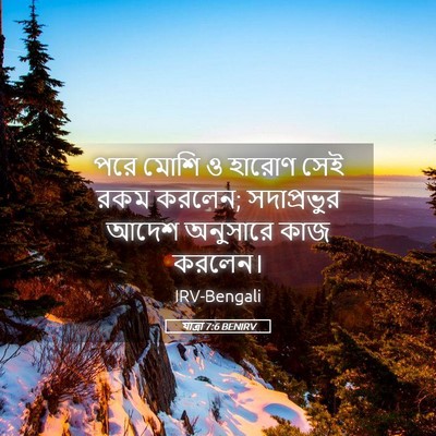 Picture 05 - যাত্ৰা 7:6 BENIRV - পরে মোশি ও হারোণ - Bible Verse Picture